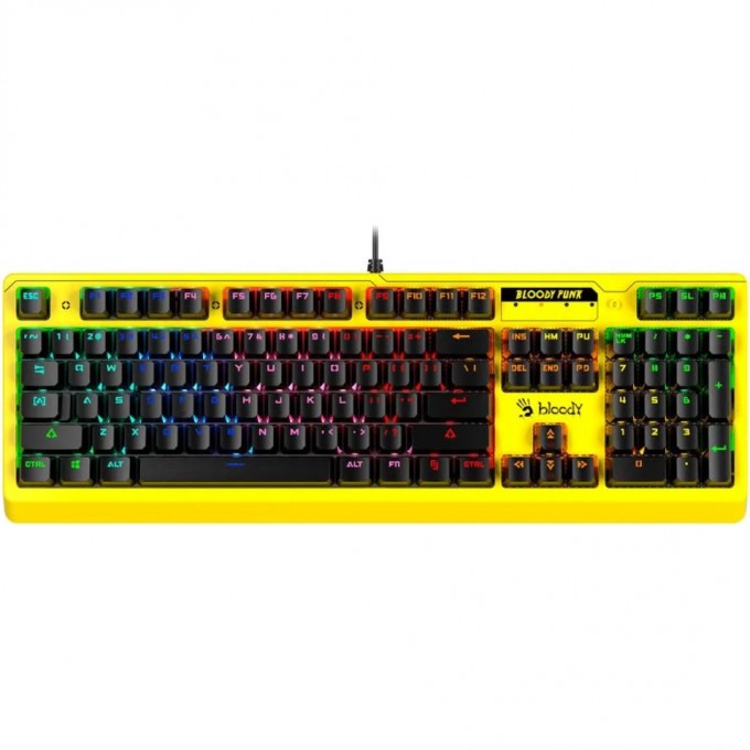 Клавиатура A4TECH BLOODY B810RC PUNK FOR GAMER LED USB желто-черная B810RC ( PUNK YELLOW )