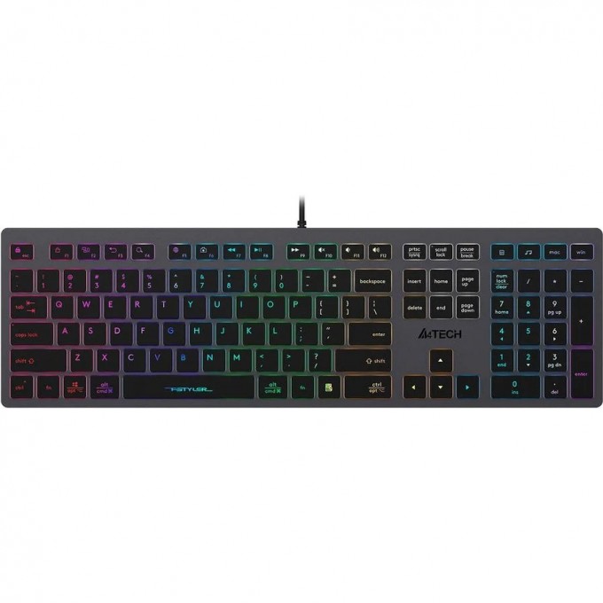 Клавиатура A4TECH FSTYLER FX60H NEON USB серая FX60H GREY/NEON