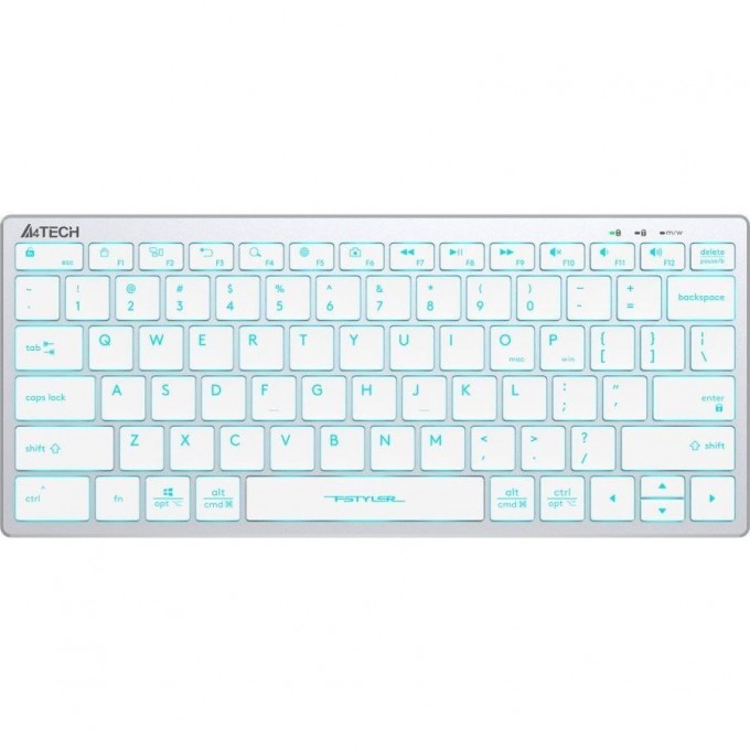 Клавиатура A4TECH FSTYLER FX61 SLIM LED USB белая FX61 WHITE