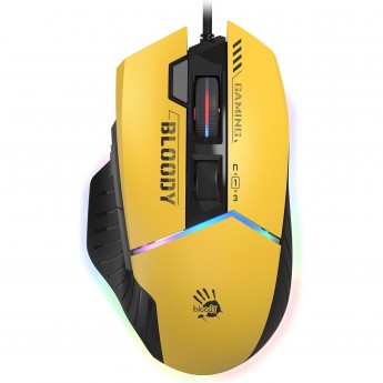 Мышь A4TECH BLOODY W95 MAX SPORTS оптическая 12000dpi USB желтый/серый
